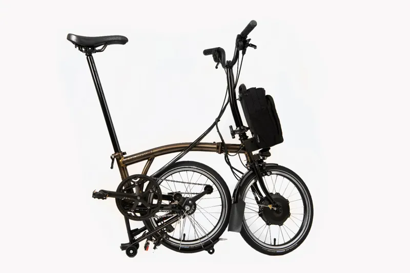 Brompton Electric C-Line Explore Mid Bar Folding Electric Bike 2022 Black Laquer-2